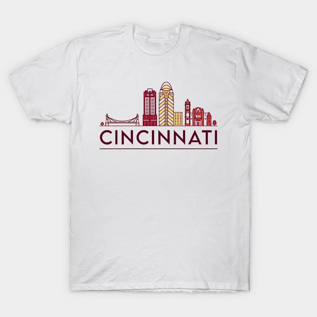 Cincinnati cityscape T-Shirt by SerenityByAlex